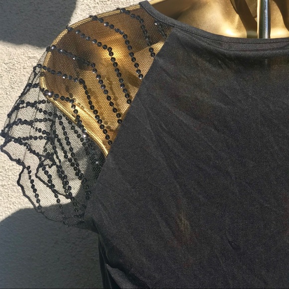 Sexy Black w/Lacy Sequence short sleeves! - Picture 6 of 8